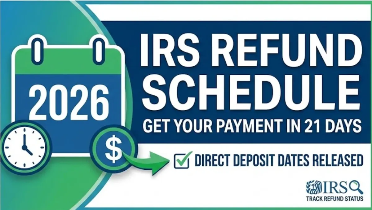 IRS Refund Schedule 2026: Get Your Payment in 21 Days, Direct Deposit Dates Released | Track Refund Status